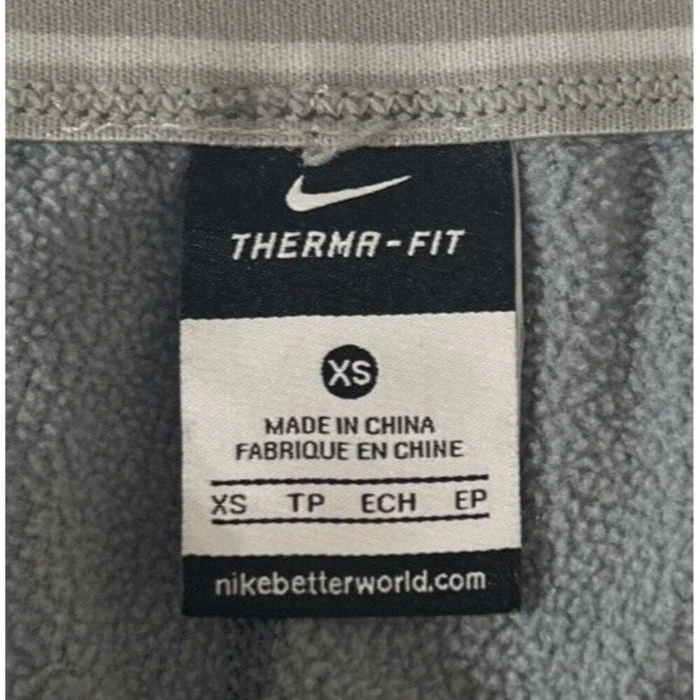 Nike Men’s XS Therma-Fit Thermal Pants Gray Fleece Training Sweatpants Ankle Zip